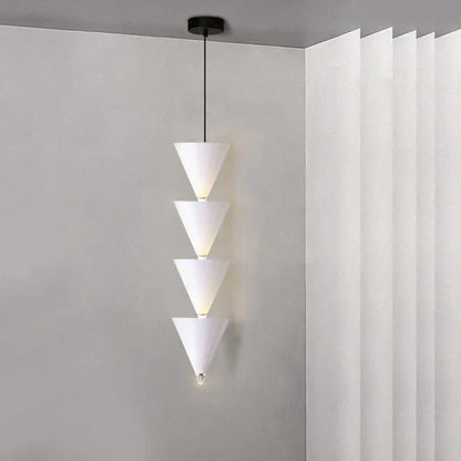 Lámpara de techo DecorBites™ color crema para dormitorio: Lámpara de diseño minimalista cónica de líneas largas y ramificadas