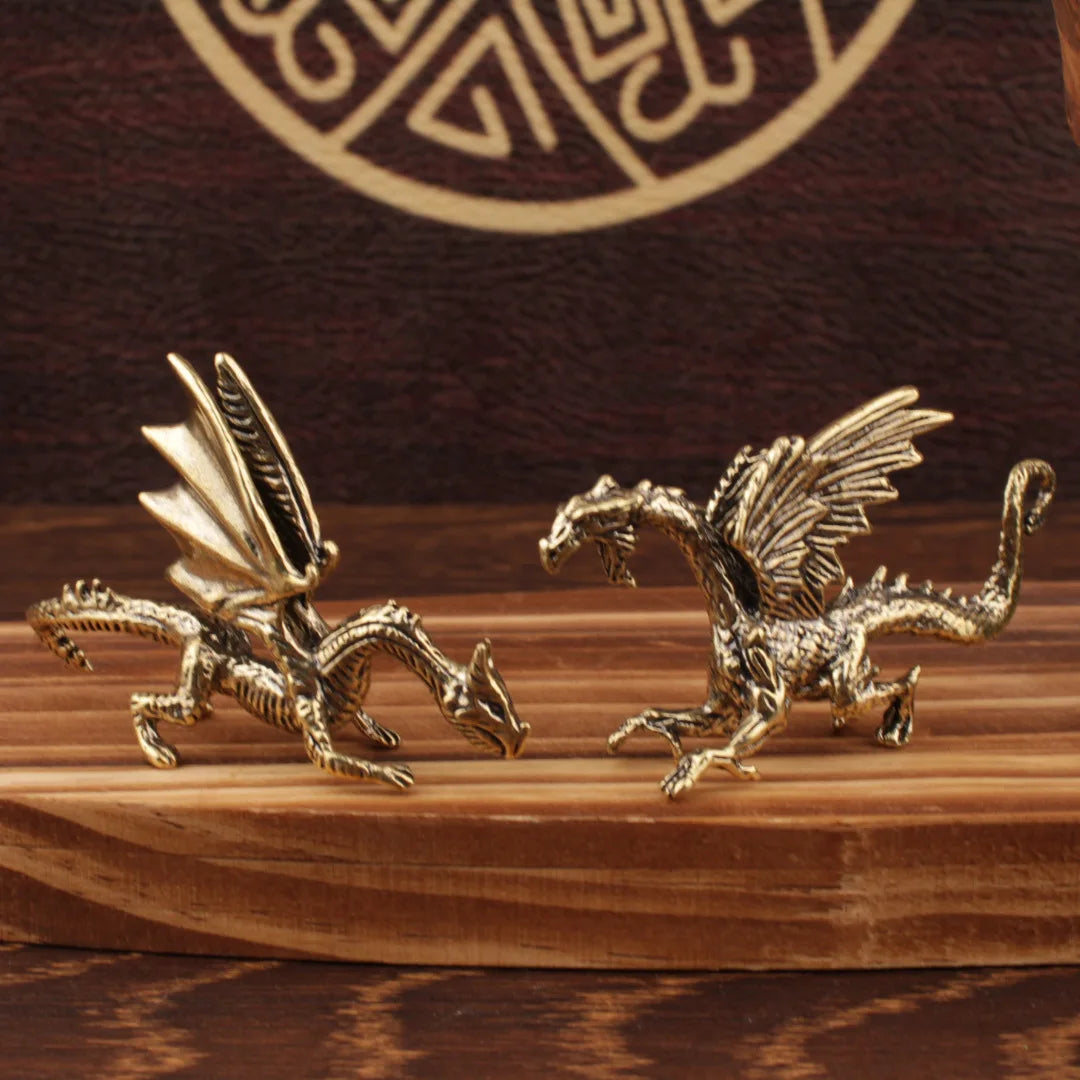 DecorBites™ Brass Flying Dragon Sculpture Home Decor Ornament