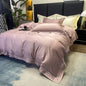 Decobites Silky Hollow Edge Embroidery Bedding Set with Soft Lyocell Cotton for Luxury Comfort