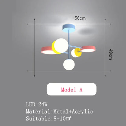 DecorBites™ Cute Cartoon LED Chandelier Light for Kids Bedroom and Nursery
