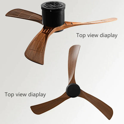 Ventilador de techo DecorBites™ con motor DC negro y control remoto de 35 W para hogar y restaurante