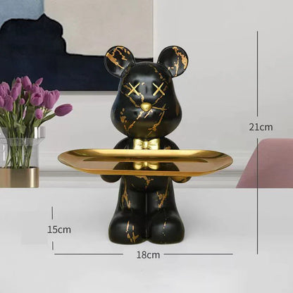 DecorBites™ Graffiti Bear Figurine: Modern Home Decor Statue for Keys Storage Shelf