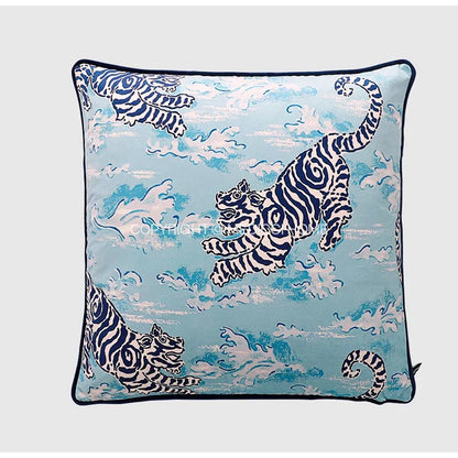 DecorBites™ Coral Lynx Velvet Cushion Cover: Luxury Mystical Animal Theme for Sofa