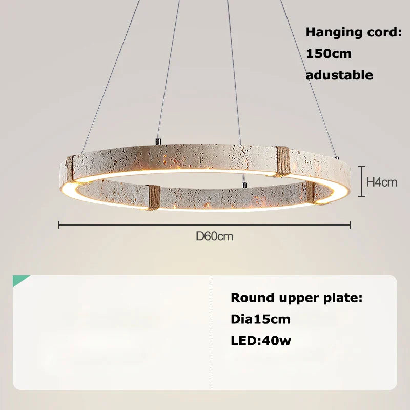 DecorBites™ LED Stone Ring Chandelier - Trendy Design for Living & Dining Room