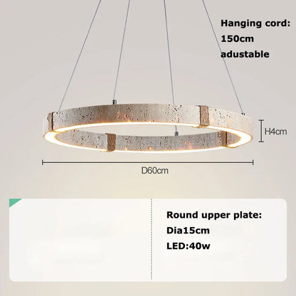 DecorBites™ LED Stone Ring Chandelier - Trendy Design for Living & Dining Room