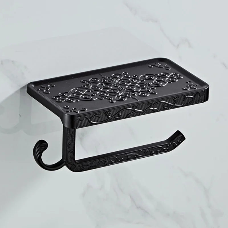 DecorBites™ Brass Toilet Paper Holder Bathroom Storage Rack Accessory