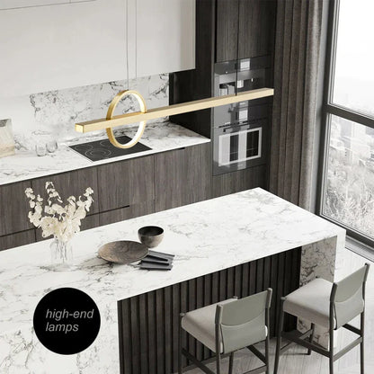 Lámpara de araña geométrica de cobre DecorBites™: Ambiente minimalista para bares y restaurantes