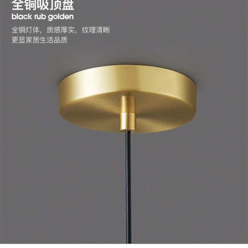 DecorBites™ Gold Iron Pendant Lamp with Glass Ball Drops for Bedroom Lighting