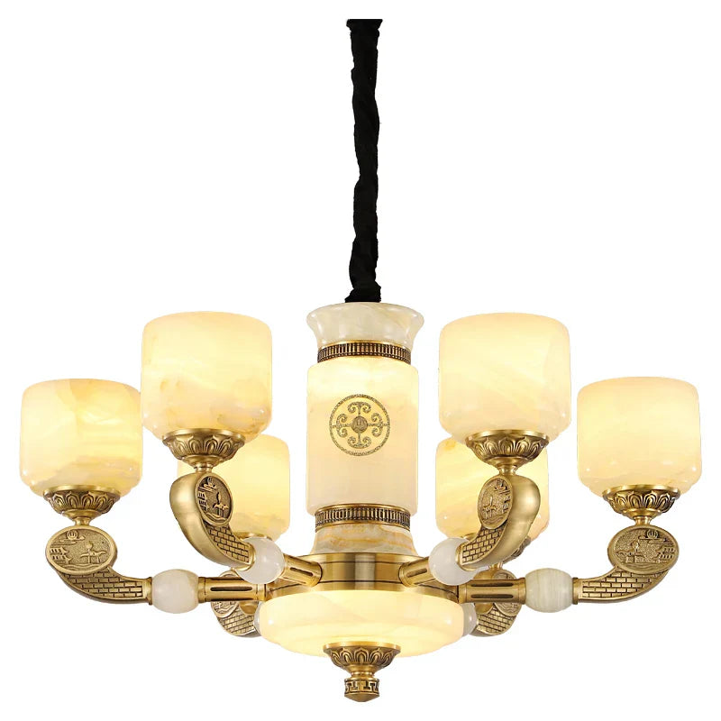 DecorBites™ Jade Copper Chandelier: Luxury European Style for Living Room, Bedroom, Dining Room Lighting