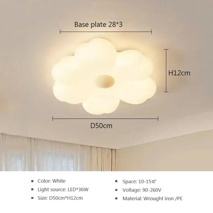 DecorBites™ Cloud LED Ceiling Light in Minimalist White Iron Design for Home Decor