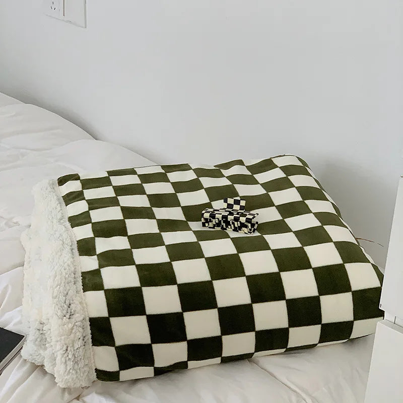 Decobites Nordic Checkerboard Weighted Blanket 150x200 Soft Cozy Fluffy Warm Blanket