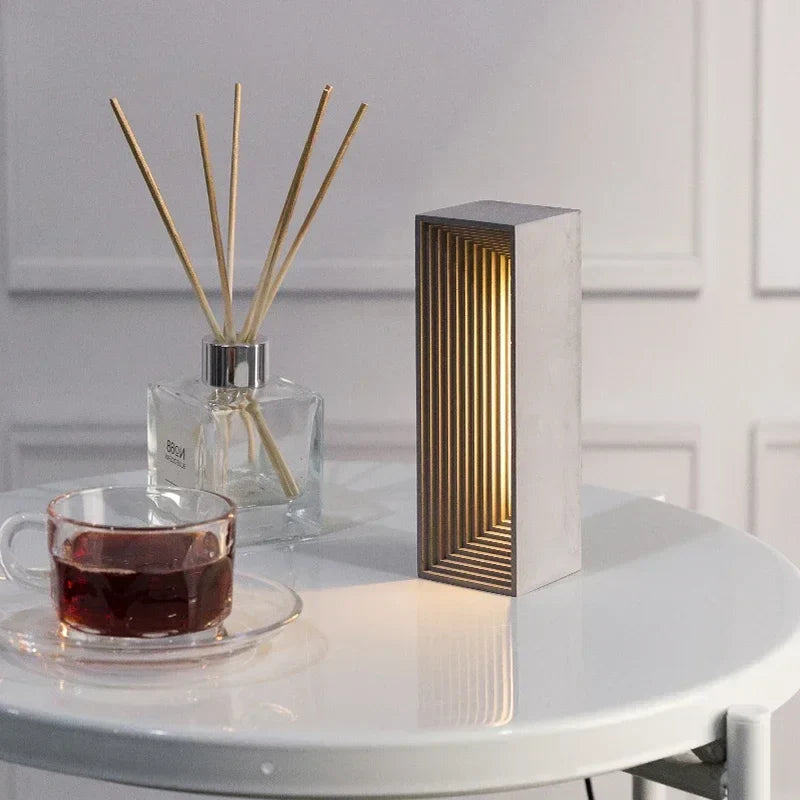 DecorBites™ Concrete Stone Table Lamp Touch Dimming LED Desk Light