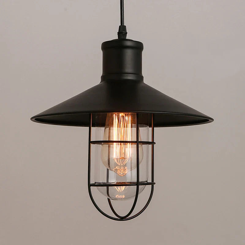 DecorBites™ Bird Cage Industrial Chandelier: Retro Black Pendant Light for Restaurant and Bar