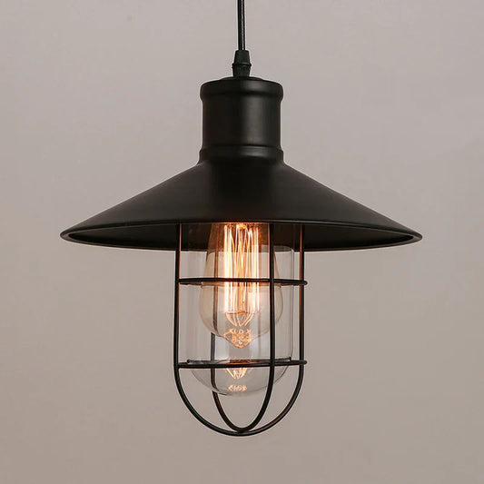 DecorBites™ Bird Cage Industrial Chandelier: Retro Black Pendant Light for Restaurant and Bar
