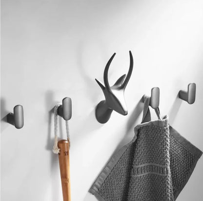 DecorBites™ Brass Gray Deer Hook: Creative Wall Hanging Coat Hook