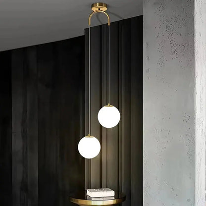 Nordic Glass Pendant Light With Brass or Black Finish