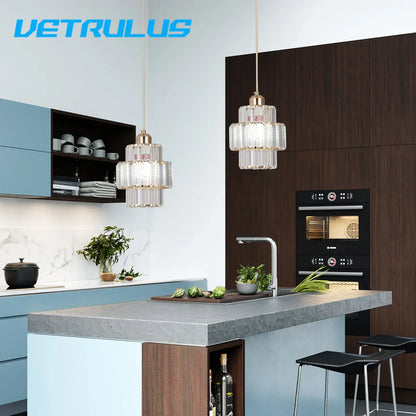 DecorBites™ K9 Crystal Pendant Light LED Ceiling Lamp Nordic Chandelier for Living Room