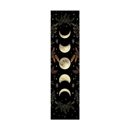 Decobites Moon Phase Wall Hanging Tapestry - Green Olive Leaf Home Decor