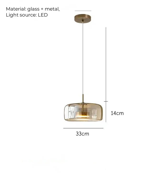 Nordic restaurant pendant light, modern luxury bar counter, coffee shop bedside single head glass artistic lighting fixture