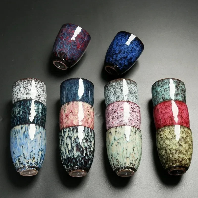 DecorBites™ Japanese Kiln Change Ceramic Tea Cup Set 250ml
