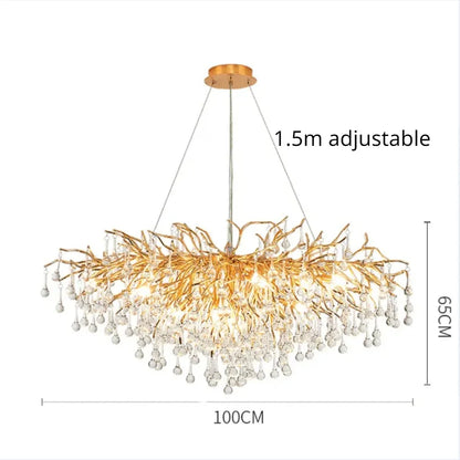DecorBites™ Golden Chandelier Modern Luxury LED Glossy Ceiling Lamp