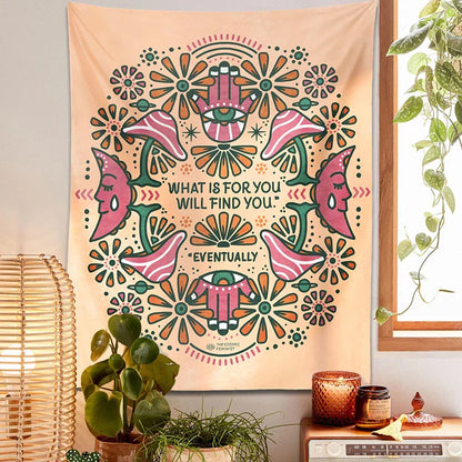 Decobites Boho Moon Flower Magic Tapestry Wall Hanging for Home Decor