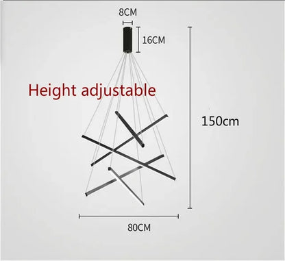 DecorBites™ LED Black Ceiling Chandelier for Kitchen Stair Hall Living Dining Room Fixture