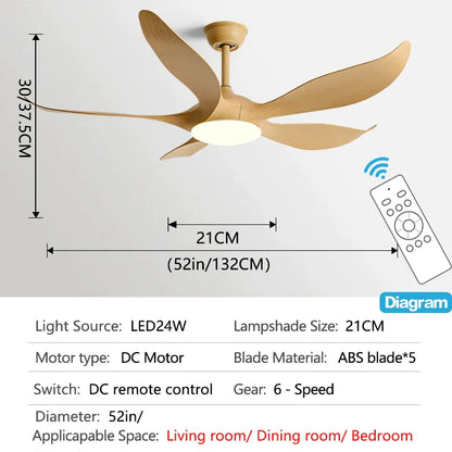 DecorBites™ 52" Ceiling Fan with LED Light & Remote Control
