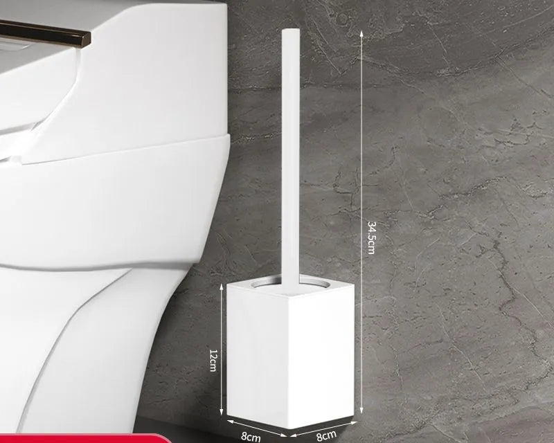 DecorBites™ Black Aluminum Toilet Brush Holder Set with Scrub Brush