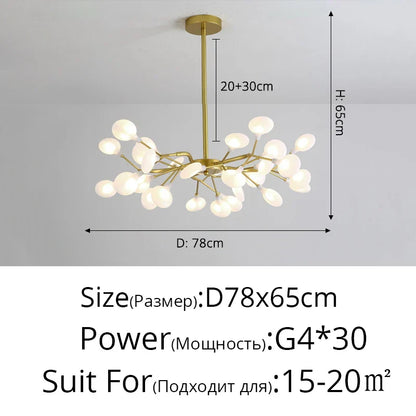 DecorBites™ Branch Shape Firefly Ceiling Chandelier G4 Led Lighting Indoor Hanging Lamp