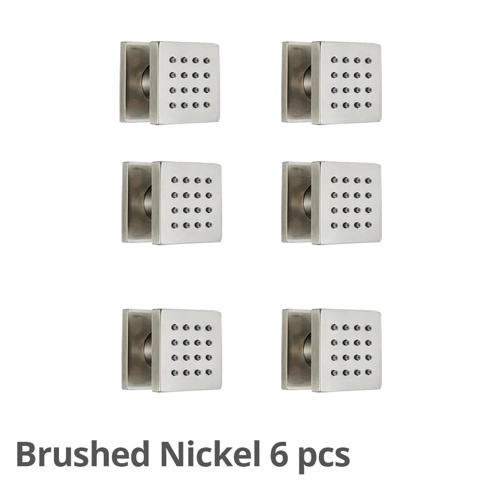 DecorBites™ Brass Square Body Spray Shower Jets for Luxury Spa Massage Experience