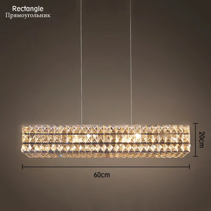 DecorBites™ Gold K9 Crystal LED Ring Chandelier Pendant Light for Home Decor