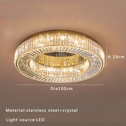 DecorBites™ Crystal Luxe C-Shape LED Ceiling Lamp Gold Finish