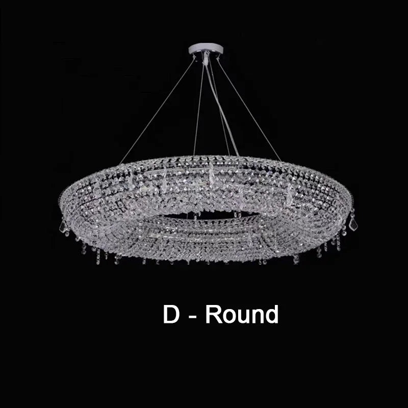 DecorBites™ Crystal Chandelier: Modern Luxury LED Pendant Light for Living Dining Room