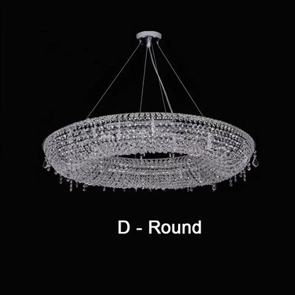 DecorBites™ Crystal Chandelier: Modern Luxury LED Pendant Light for Living Dining Room