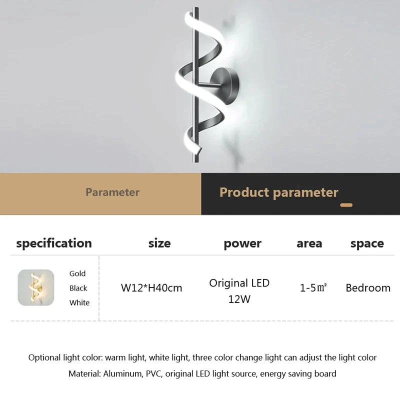 Decorbites™ LED Wandlampe: Minimalistische nordische Wandlampe für Schlafzimmer, Wohnzimmer und Flur.