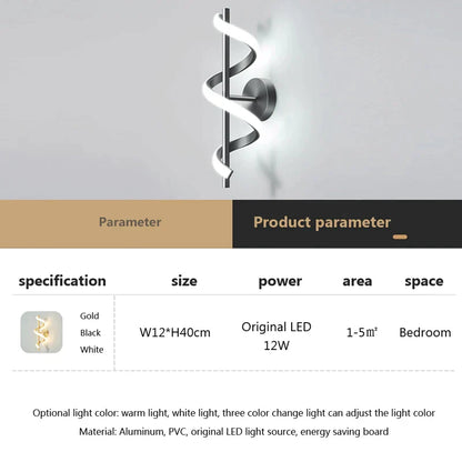 Decorbites™ LED Wandlampe: Minimalistische nordische Wandlampe für Schlafzimmer, Wohnzimmer und Flur.