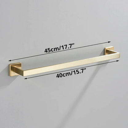 DecorBites™ Brushed Gold Bathroom Set: Towel Bar, Robe Hook, Shelf, Tissue Holder & Accessories
