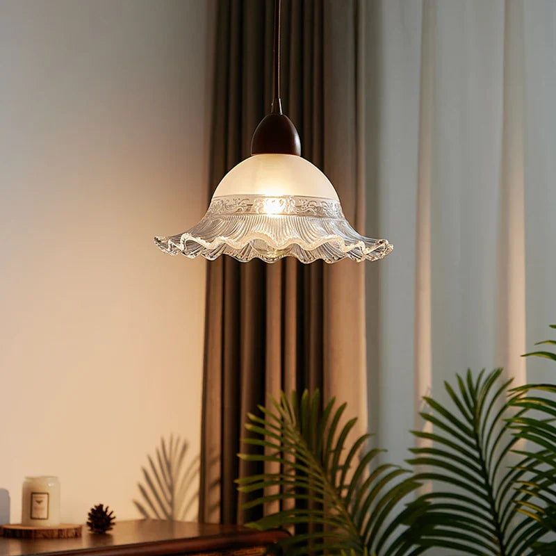 Luces colgantes LED de vidrio y madera Decorbites™: Lámpara colgante de estilo nórdico moderno para dormitorio y balcón
