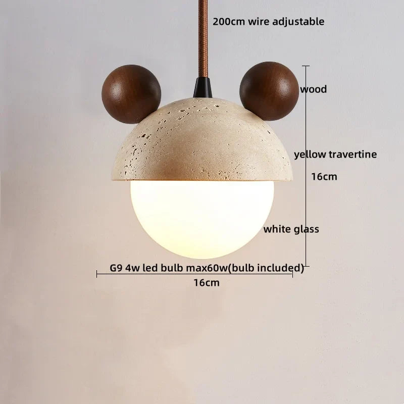 DecorBites™ LED Pendant Light: Yellow Stone Wabi Sabi Nordic Modern Hanging Lamp