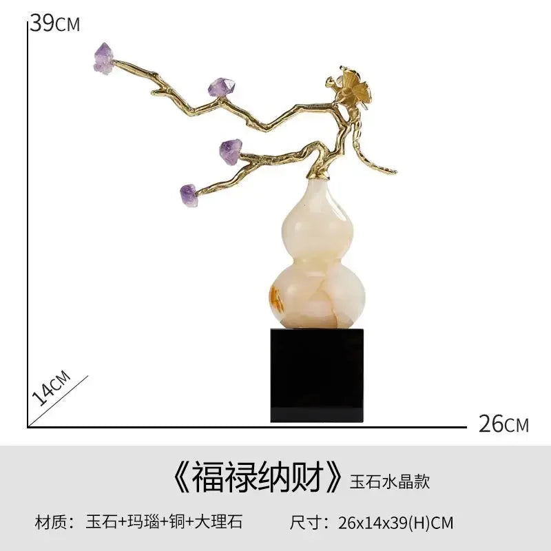 DecorBites™ Crystal Jade Gourd Wealth Ornament - Modern Light Luxury Accent Piece