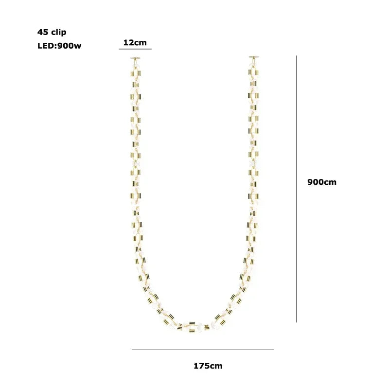 DecorBites™ Crystal Gold Chain Chandelier Ceiling Lamp for Home Décor