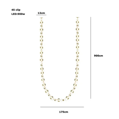 DecorBites™ Crystal Gold Chain Chandelier Ceiling Lamp for Home Décor