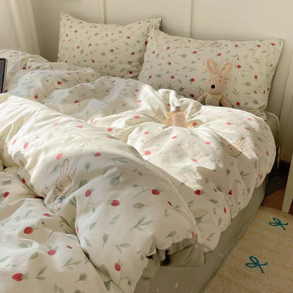 DecorBites™ Cartoon Printed Cotton Bedding Set - Soft, Skin-Friendly Duvet Cover