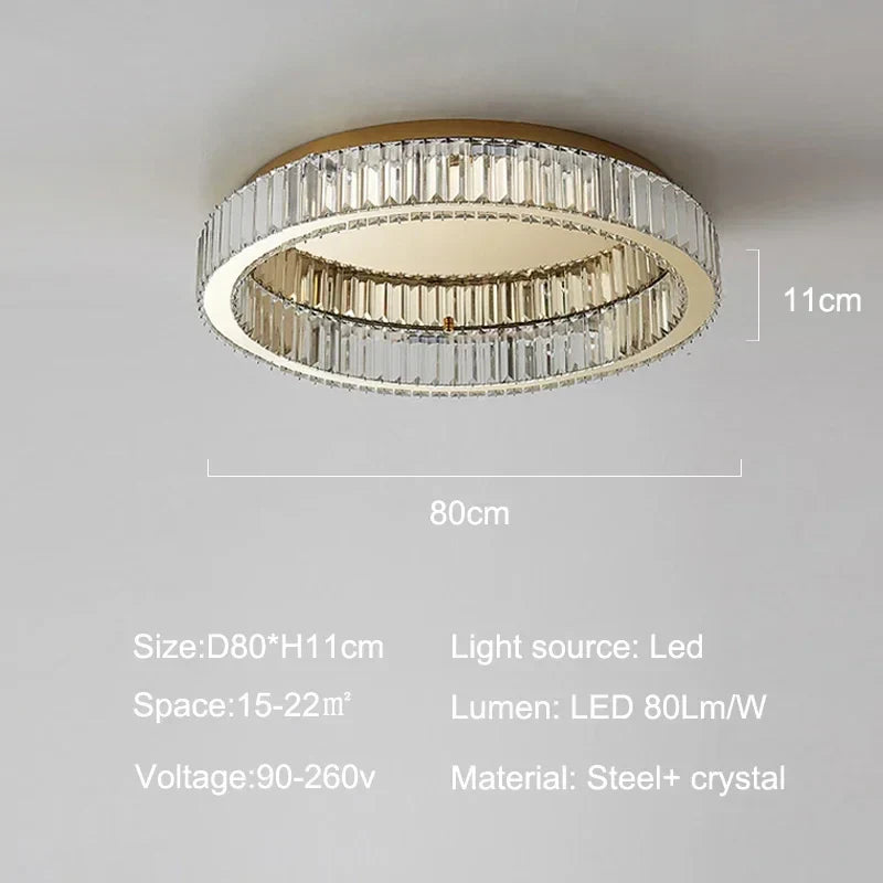 Gold Crystal Ring Ceiling Light