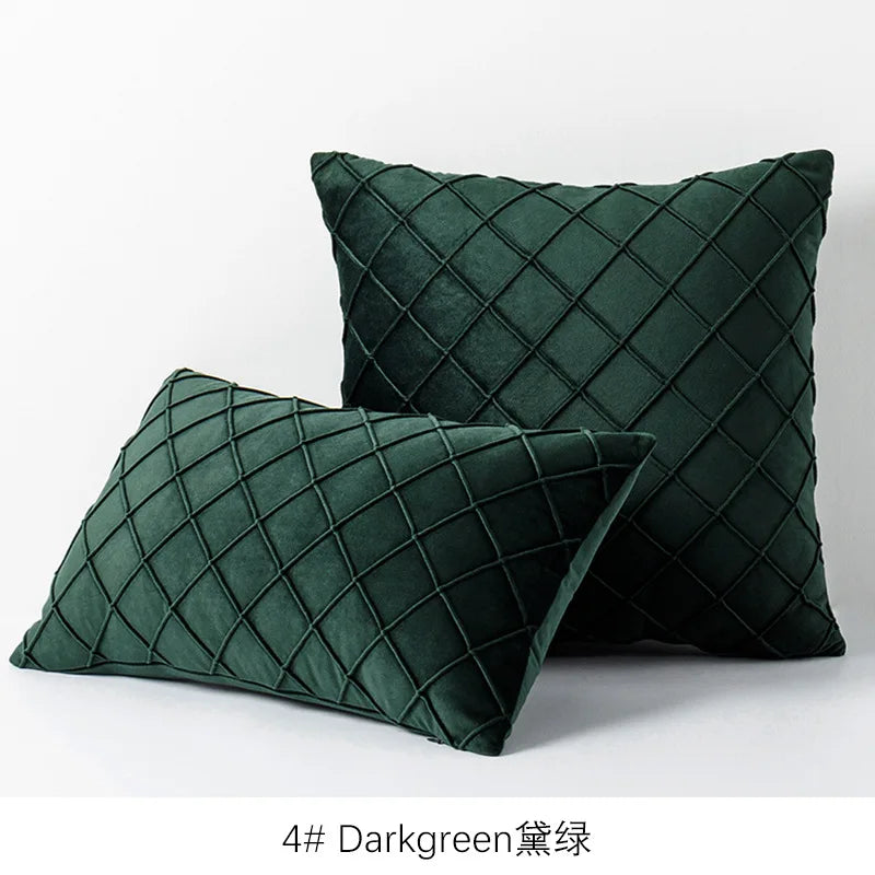 DecorBites™ Embroidered Lattice Cushion Cover Pleat - 45X45CM