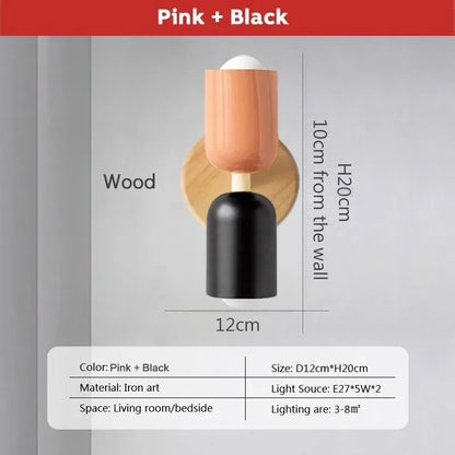 Lámpara de pared de madera con cremallera color crema DecorBites™: Diseño nórdico minimalista para iluminación de dormitorio y sala de estar