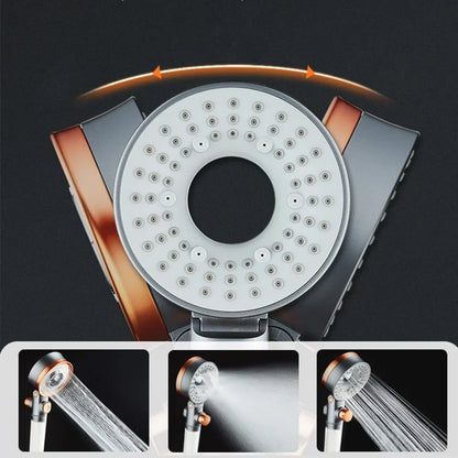 DecorBites™ Dual-Sided Shower Head with 3 Jets & Water-Saving Filtration