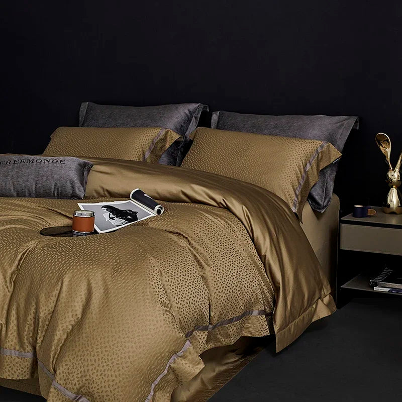 DecorBites™ 100s Egyptian Cotton King Queen Bedding Set: Sheet, Pillowcase, Duvet Cover