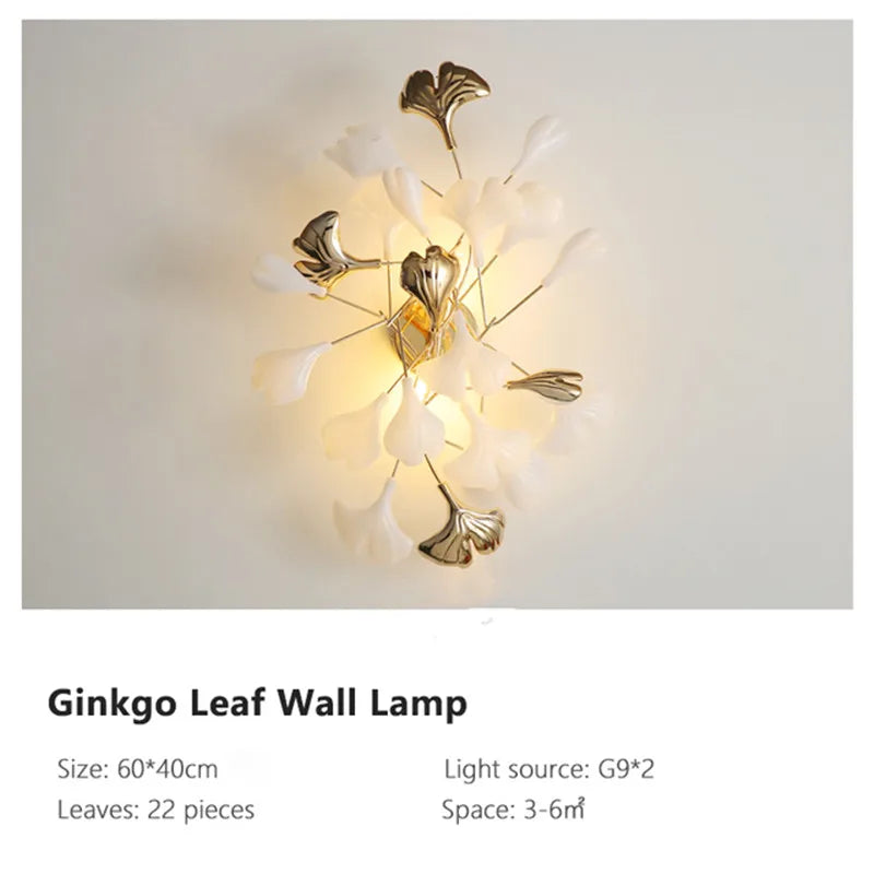 DecorBites™ Gold Branches Chandeliers with Porcelain Leaves Pendant Light - Luxury Living Room Decor